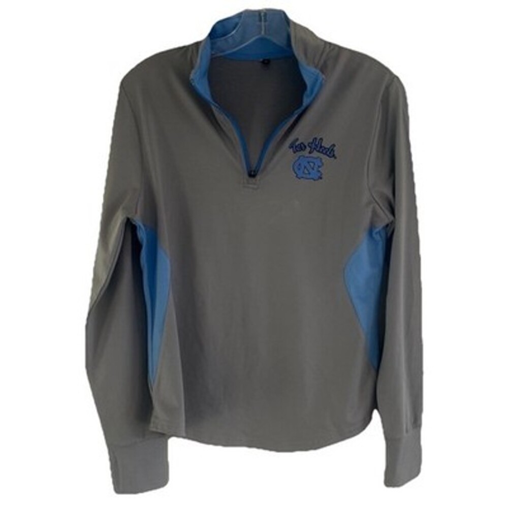 UNC Tar Heels 1/4 Zip Women's Medium Thumb Holes Running Walking Pickleball Gray